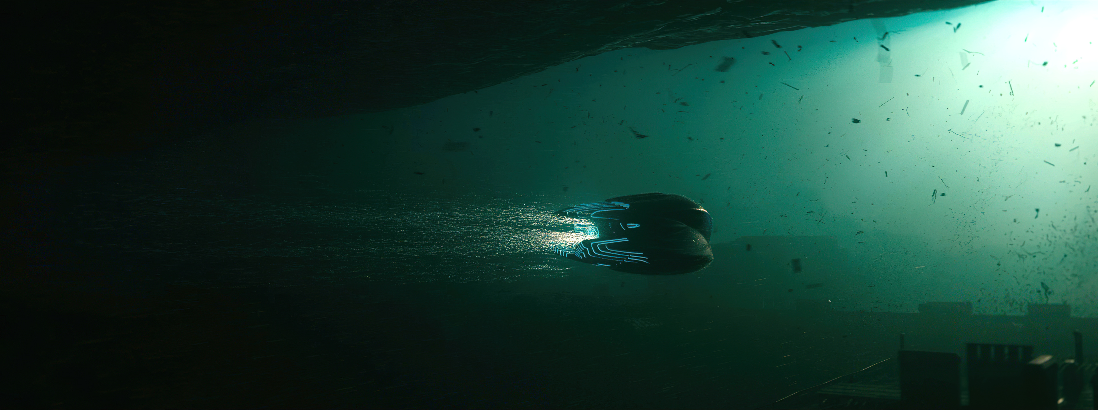 Подводный корабль с ядерным двигателем, Плавающее НЛО, Город под водой